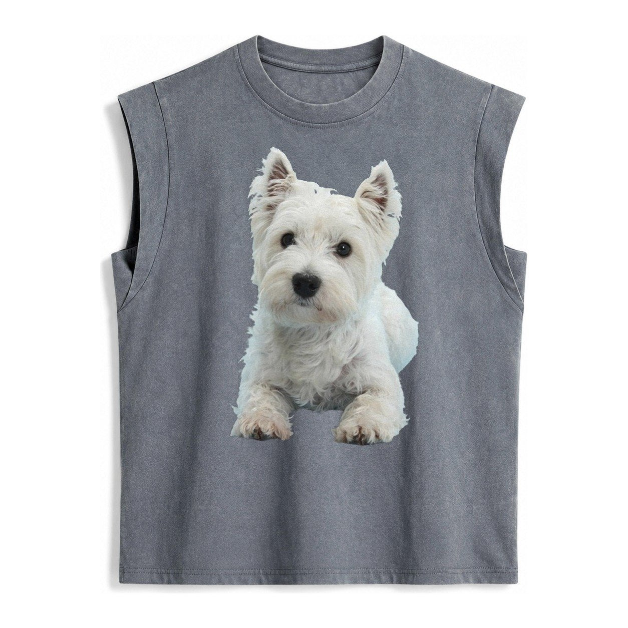 West Highland White Terrier Vintage Washed Tank – Grey