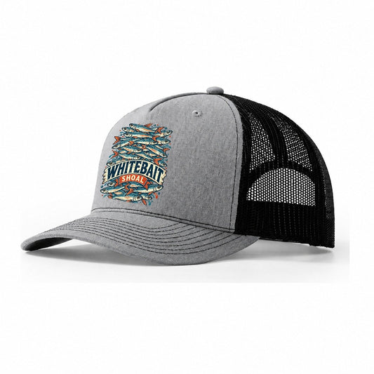 Whitebait Shoal Stack Fishing Club Trucker Hat – Sport Grey Black