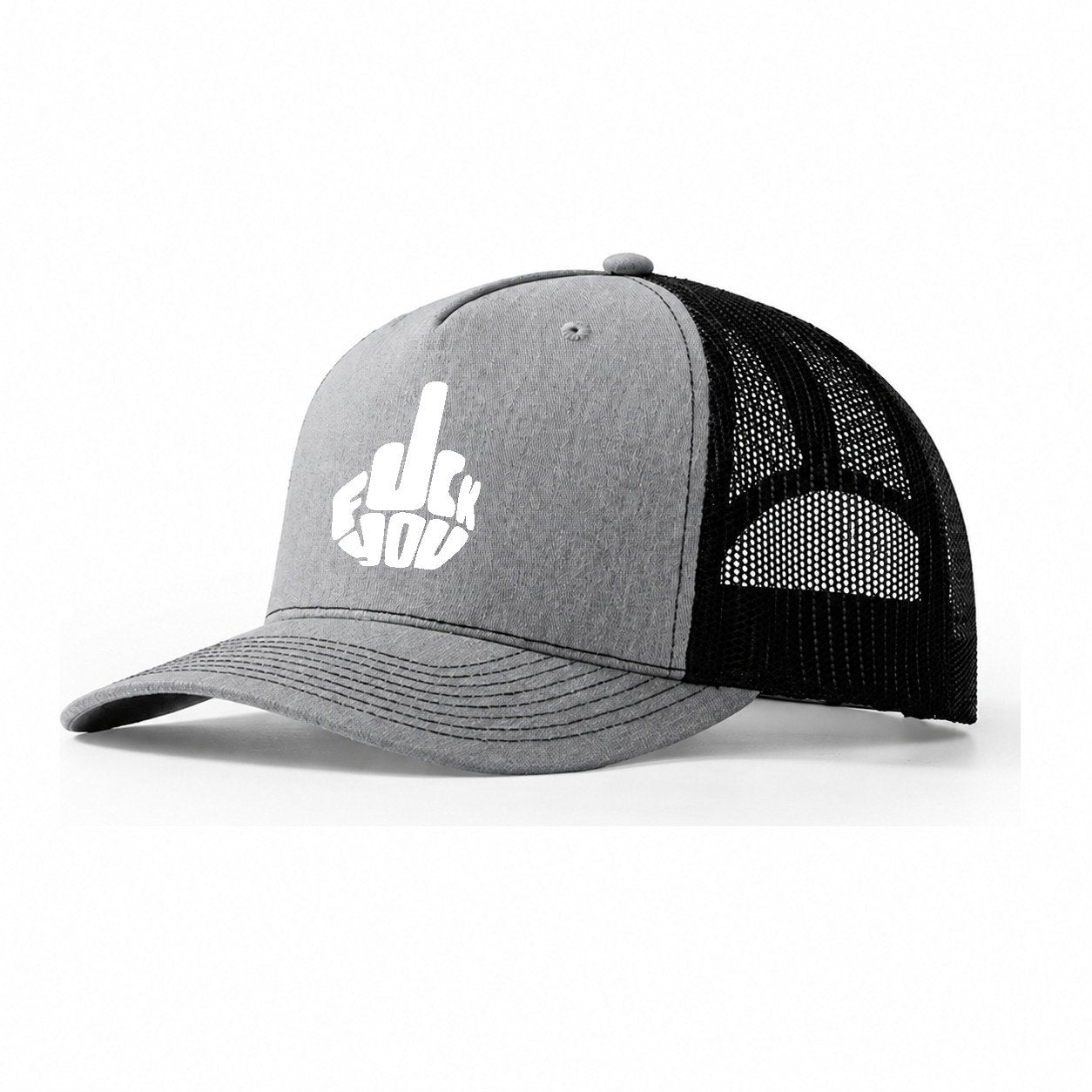 Fuck You! Cap Design Trucker Hat – Sport Grey Black