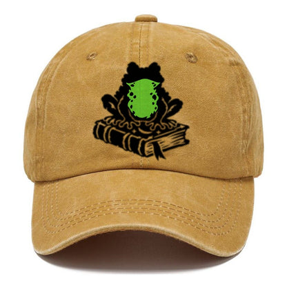 Familiar Toad On A Spellbook Witch Magic Classic Cap – Golden Harvest