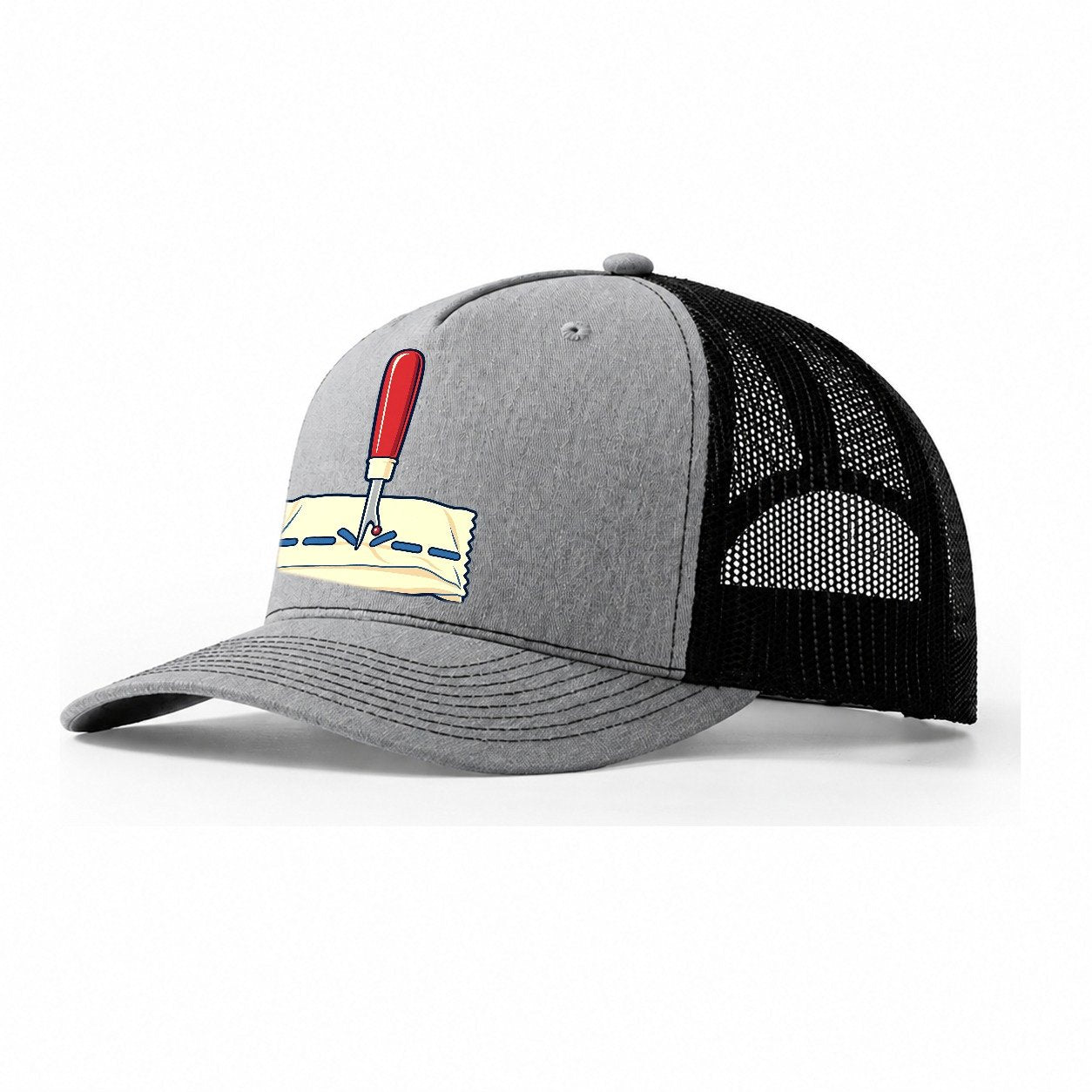 Seam Ripper Study Sewing And Quilting Trucker Hat – Sport Grey Black
