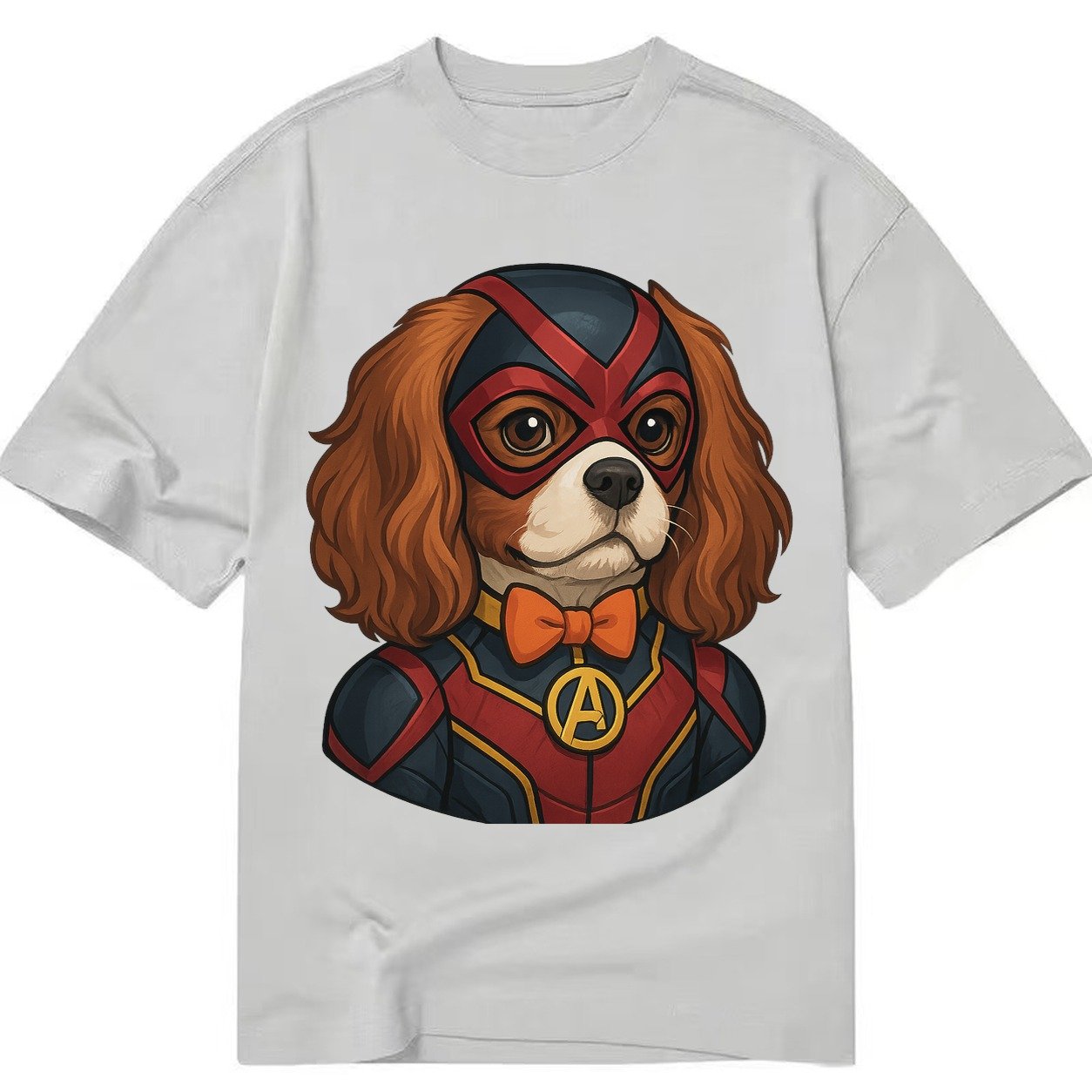 Cavalier King Charles Friendly Hero Sitting Sweet On Four Pa Classic T-shirt – Grey