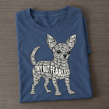 Tiny Dog Alert Phrase Silhouette Classic T-shirt – Twilight Navy