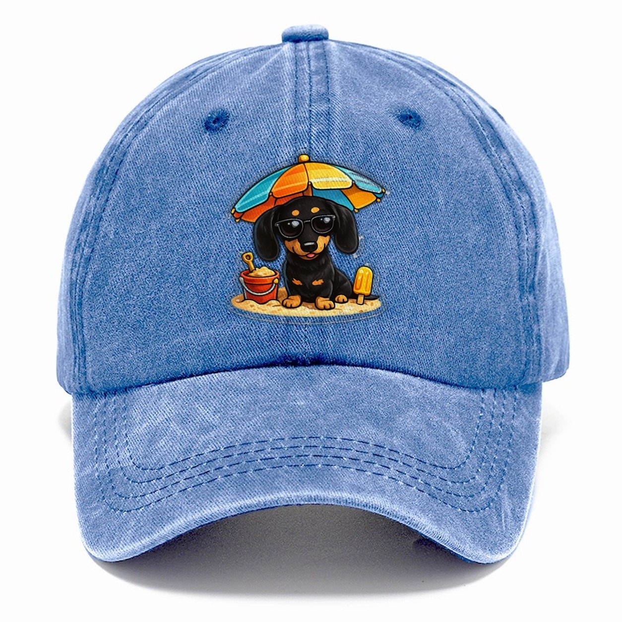 Dachshund Beach Classic Cap – Summer Sky
