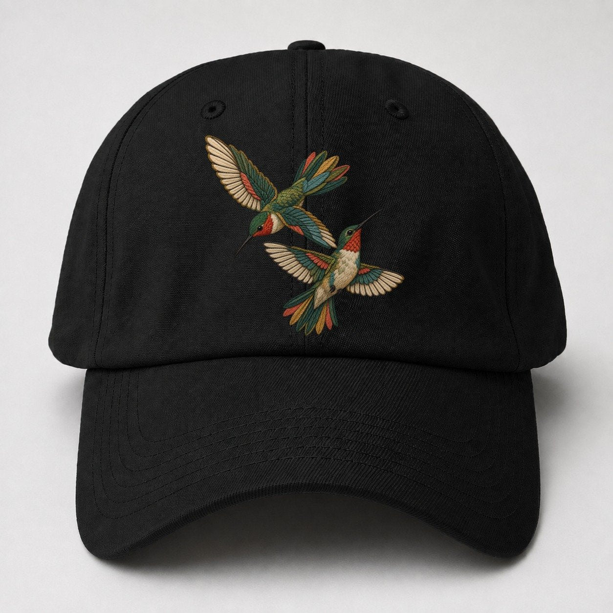 Crosswind Hummingbird Pair Gentle Wild Baseball Cap – Black