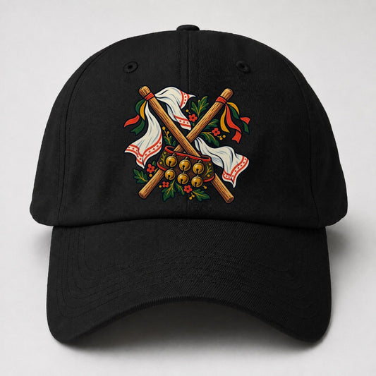 Morris Dance Bells Sticks And Handkerchiefs Uk Culture Heritage Baseball Cap – Black