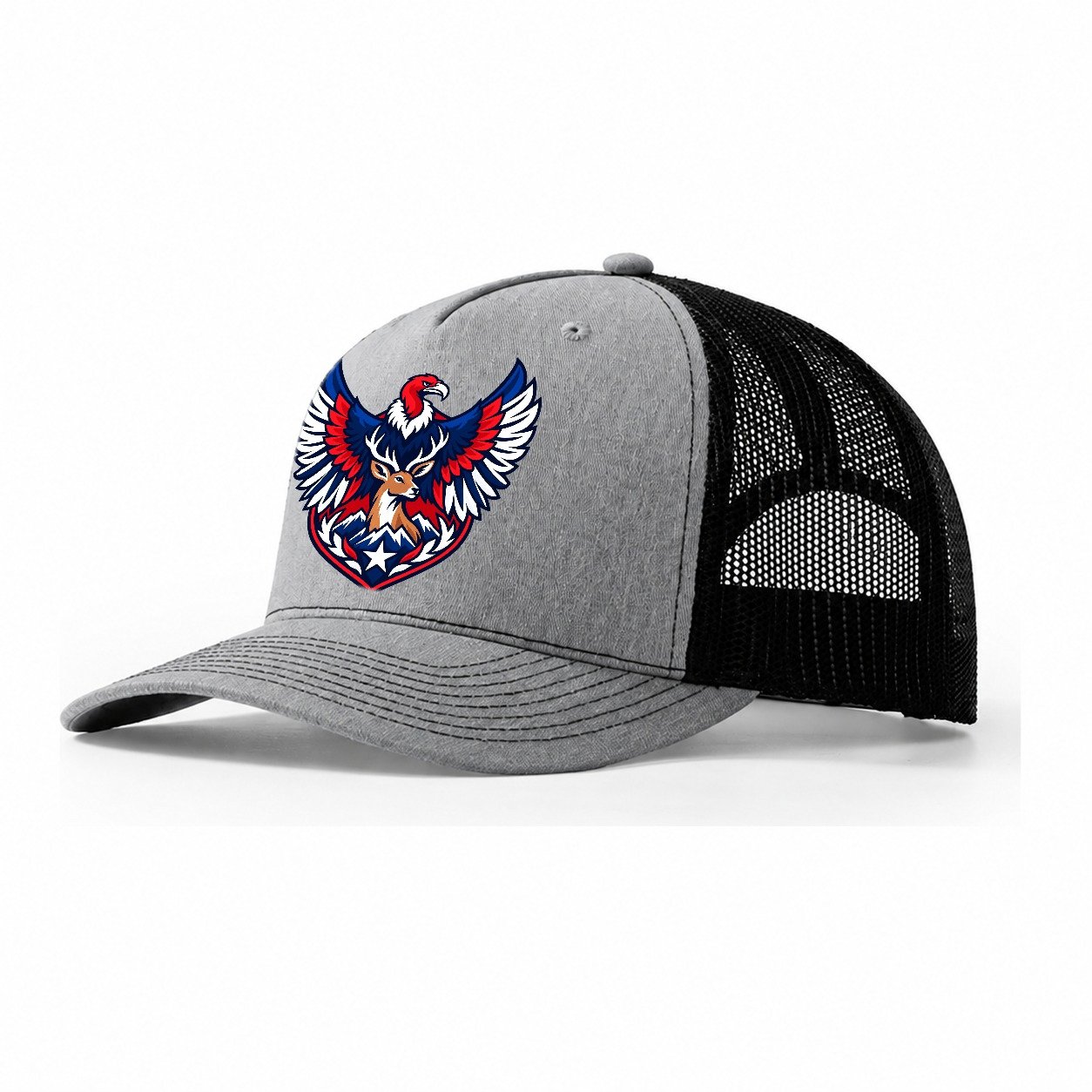 Chile Minimal Emblem Country Logos Trucker Hat – Sport Grey Black