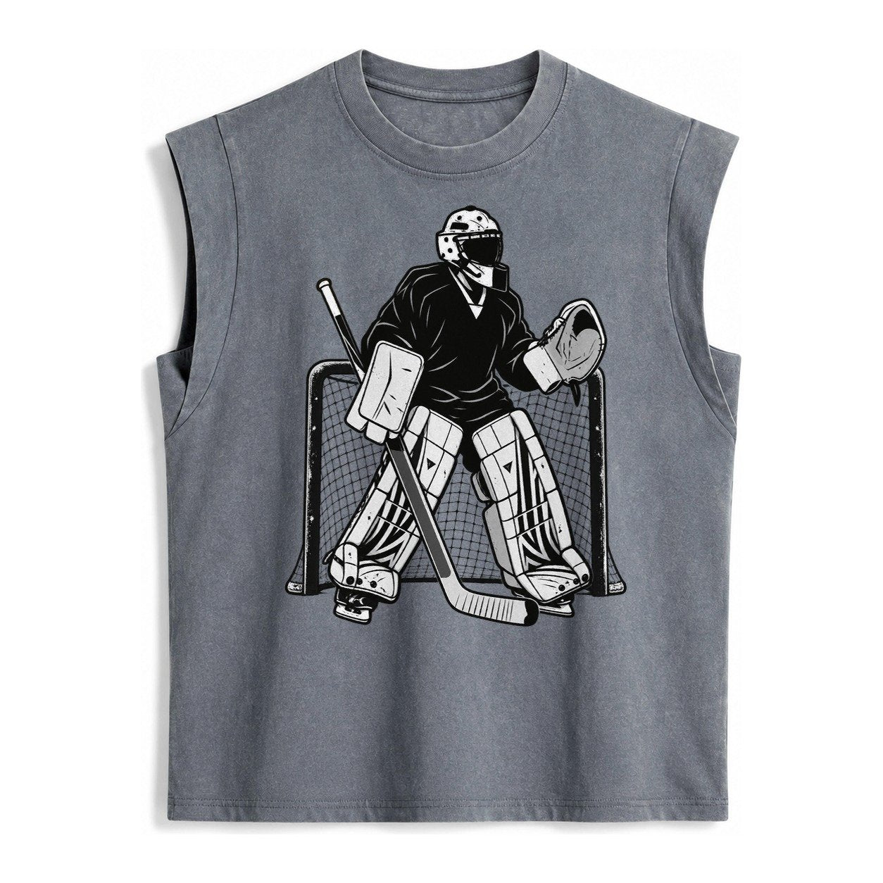 Hockey Goalie Vintage Washed Tank – Grey