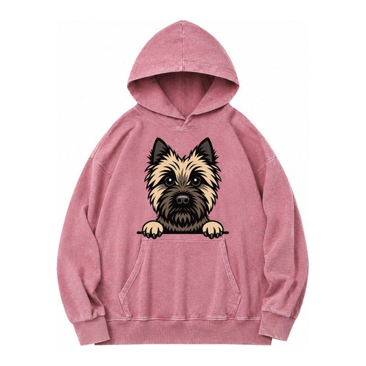 Cairn Terrier Wheaten Colored Pose Vintage Washed Hoodie – Dusty Rose