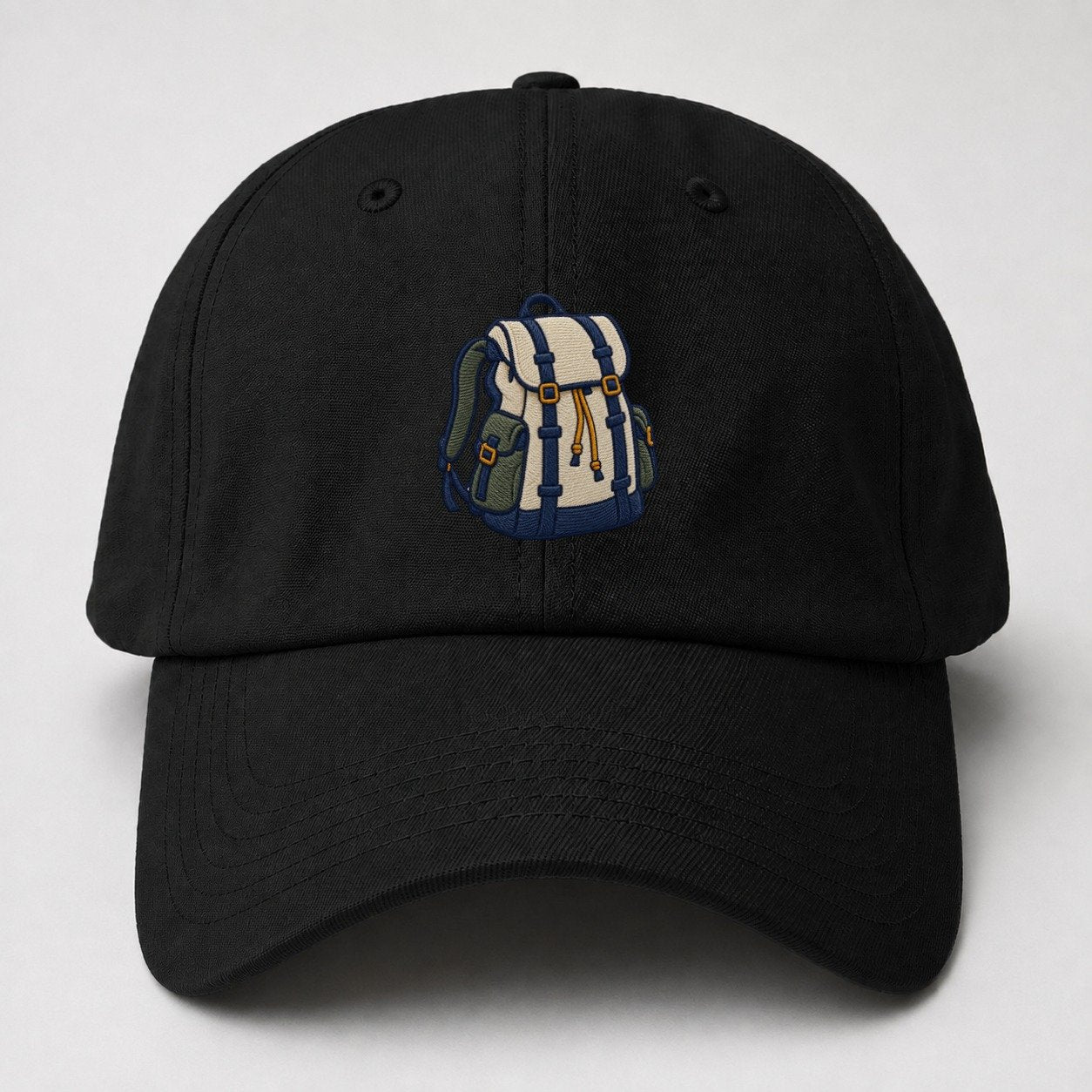 Hiking Backpack Tiny Solo Marks Baseball Cap – Black