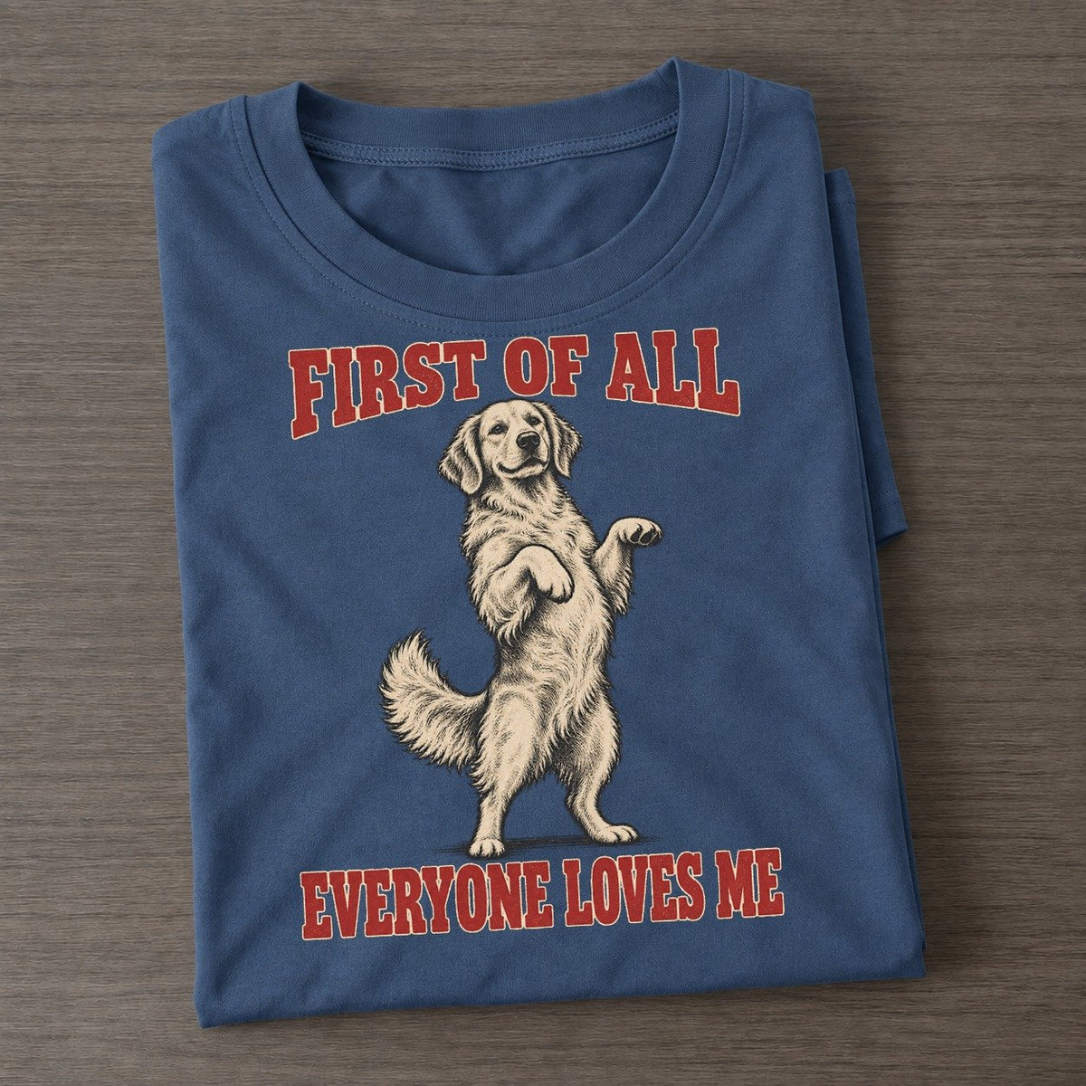 Golden Retriever Dog Declarations Classic T-shirt – Twilight Navy