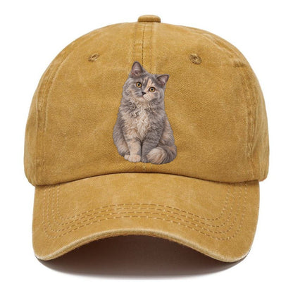 Selkirk Rex Seated Portrait Realistic Cat Portrait Classic Cap – Golden Harvest