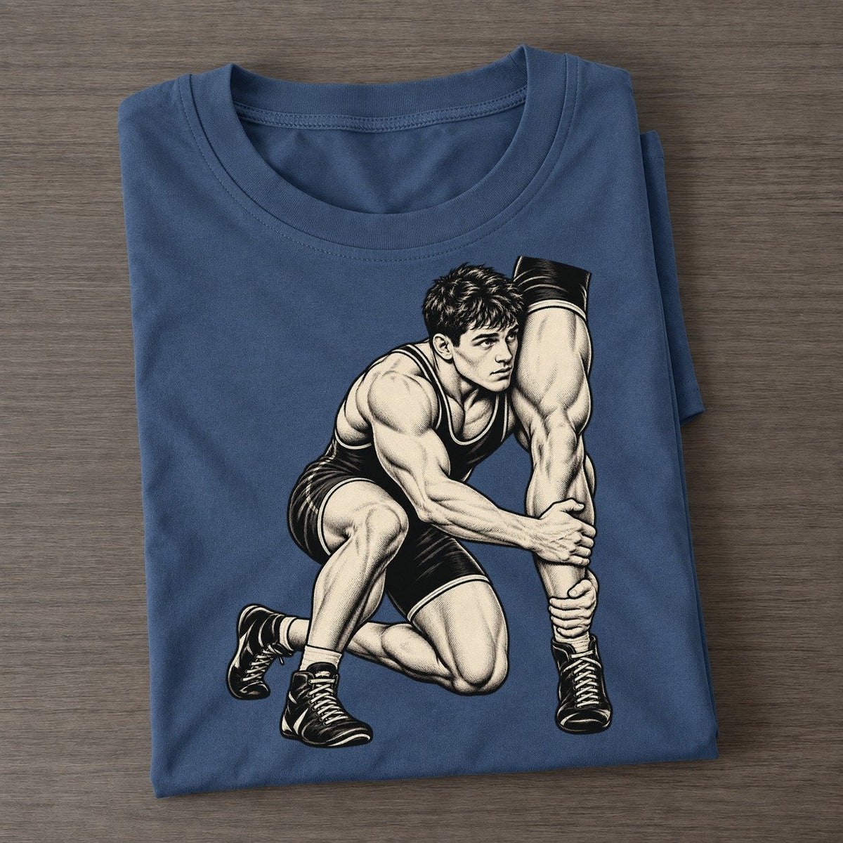 Wrestler Single Leg Entry Global Sports Ink Figures Classic T-shirt – Twilight Navy