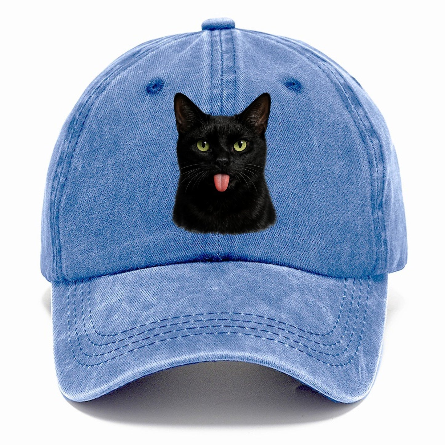Premium Silly Black Cat Classic Cap – Summer Sky