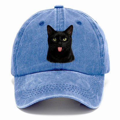 Premium Silly Black Cat Classic Cap – Summer Sky