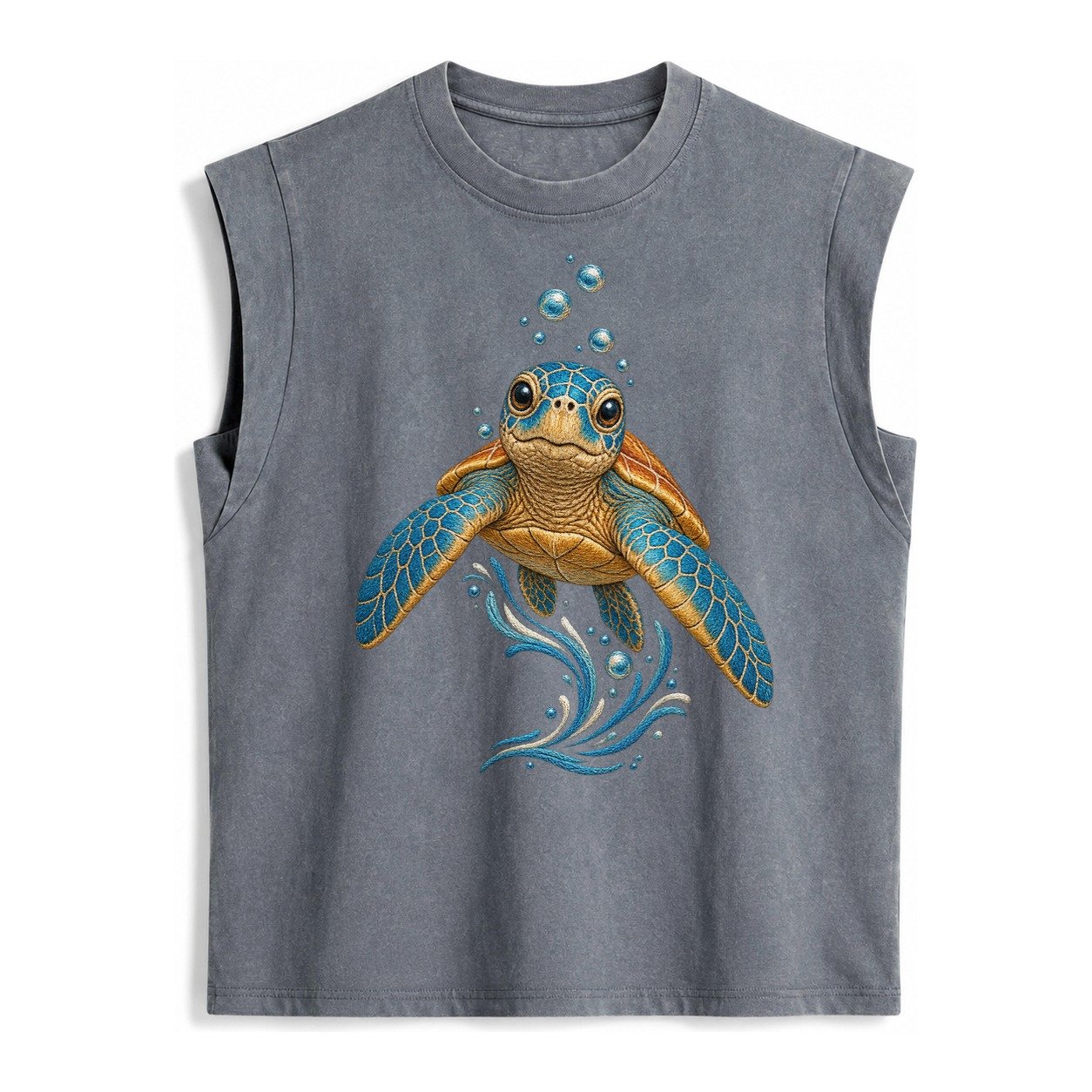 Sea Turtle Serenity Vintage Washed Tank – Grey
