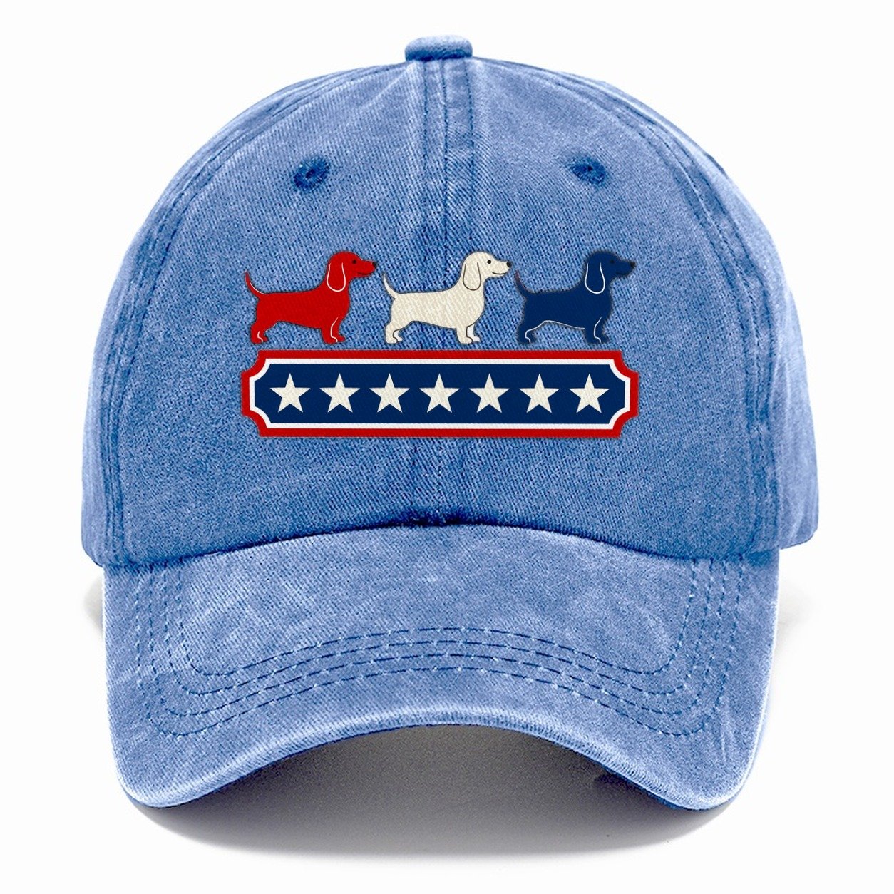 Patriotic Dachshunds Badge Classic Cap – Summer Sky