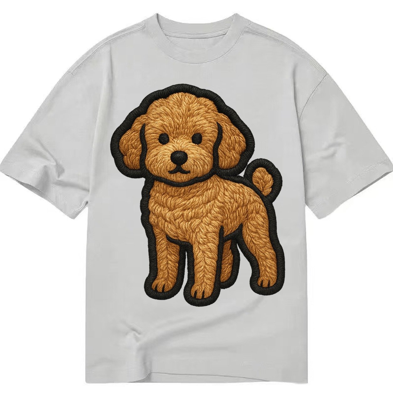 Toy Poodle Trendy Miniature Design With Thick Black Outline Classic T-shirt – Grey