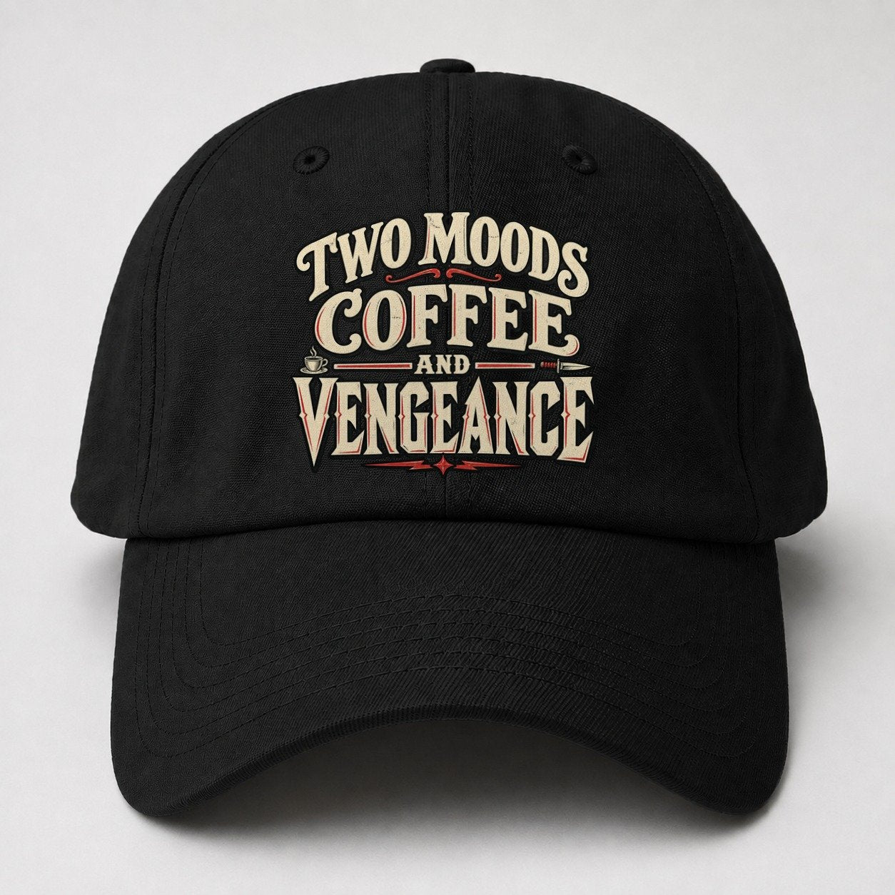 Two Moods Coffee And Vengeance American Wit Baseball Cap – Black