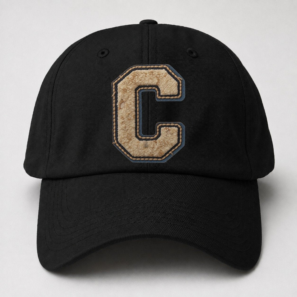 Varsity Chenille C Monogram Baseball Cap – Black