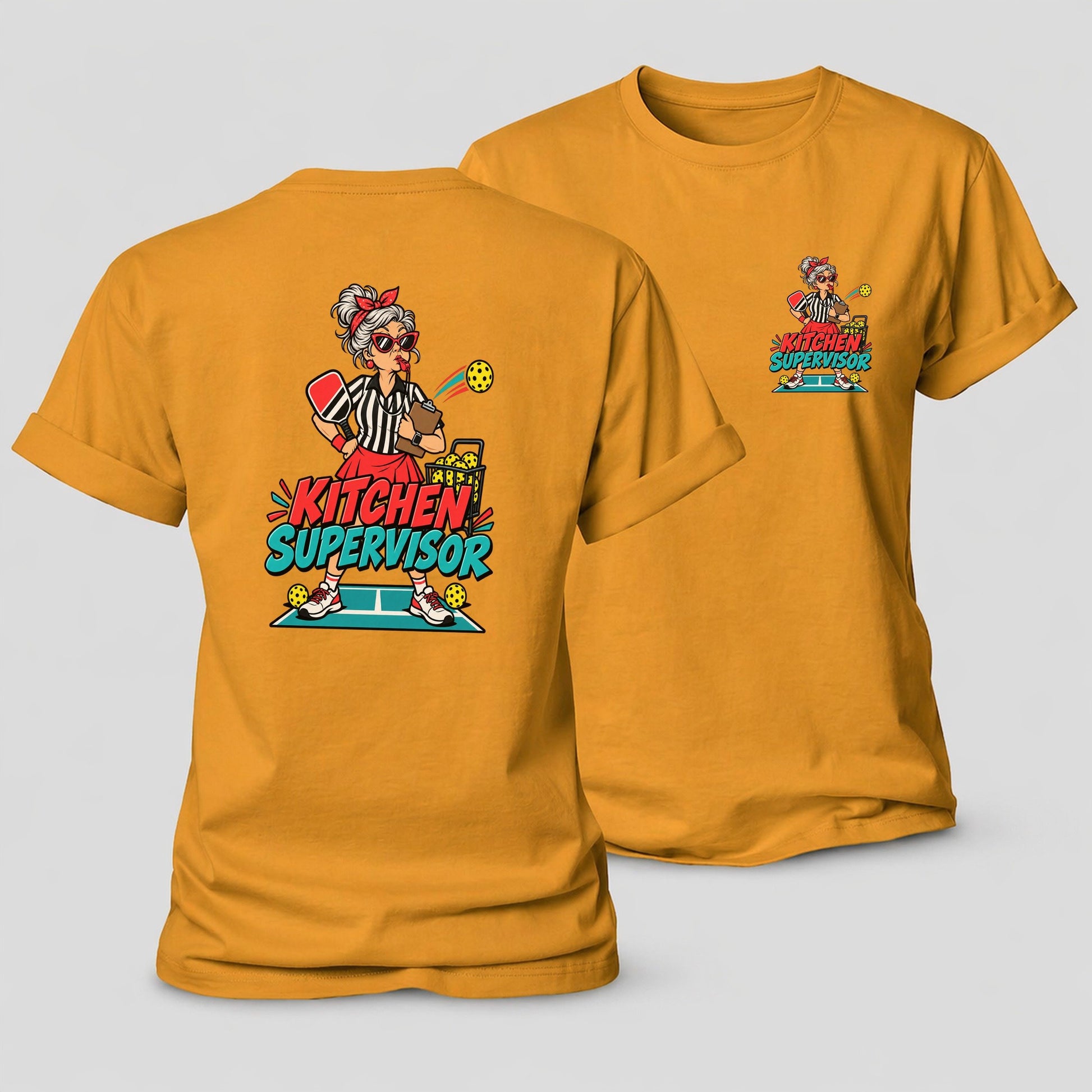 Kitchen Supervisor Pickleball Life Women's Cotton T-Shirt – Ginger Yellow