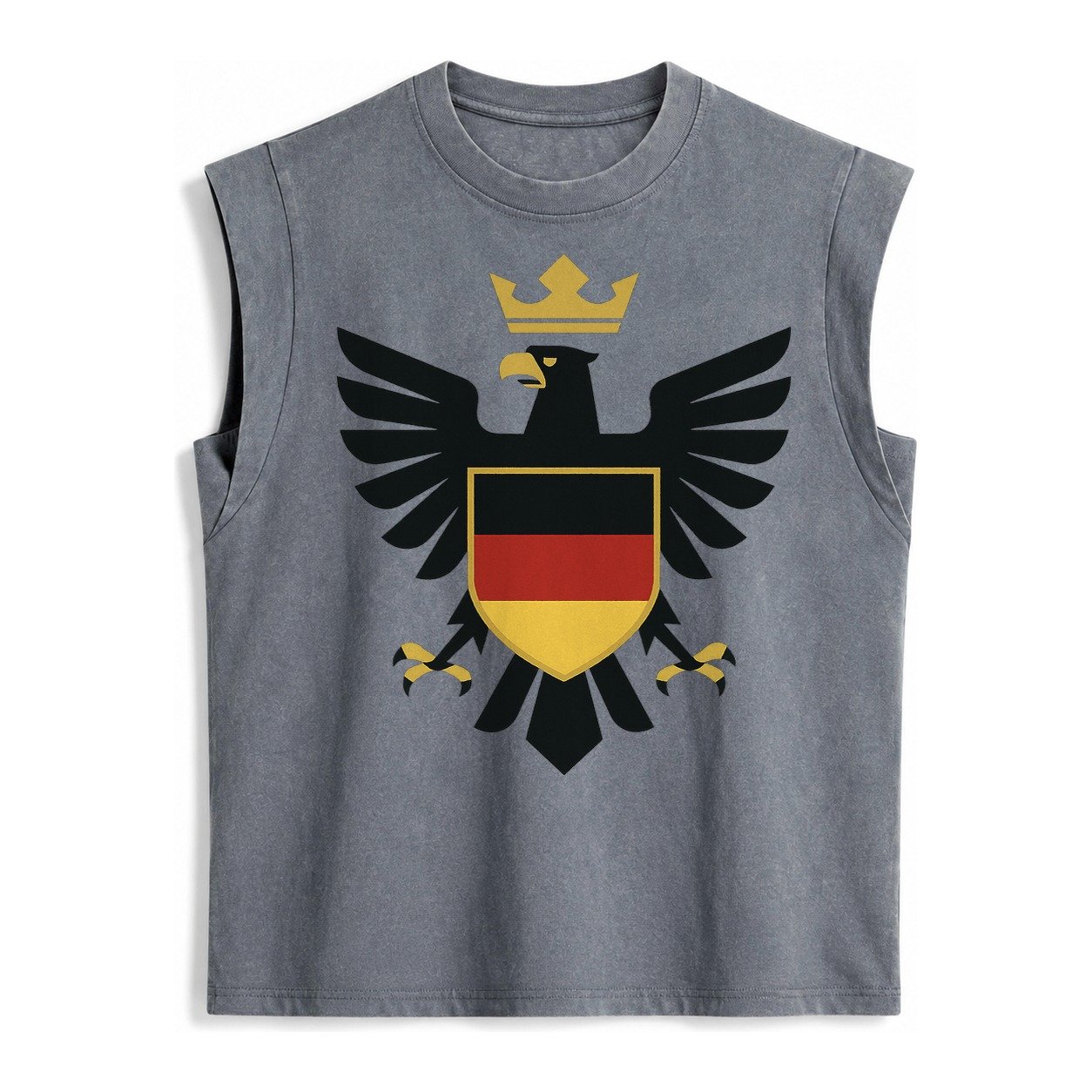 Germany Eagle Emblem Vintage Washed Tank – Grey