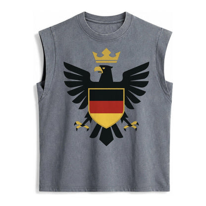 Germany Eagle Emblem Vintage Washed Tank – Grey