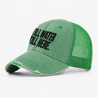 Still Water Still Here Fishing Club Washed Trucker Hat – Ink Green