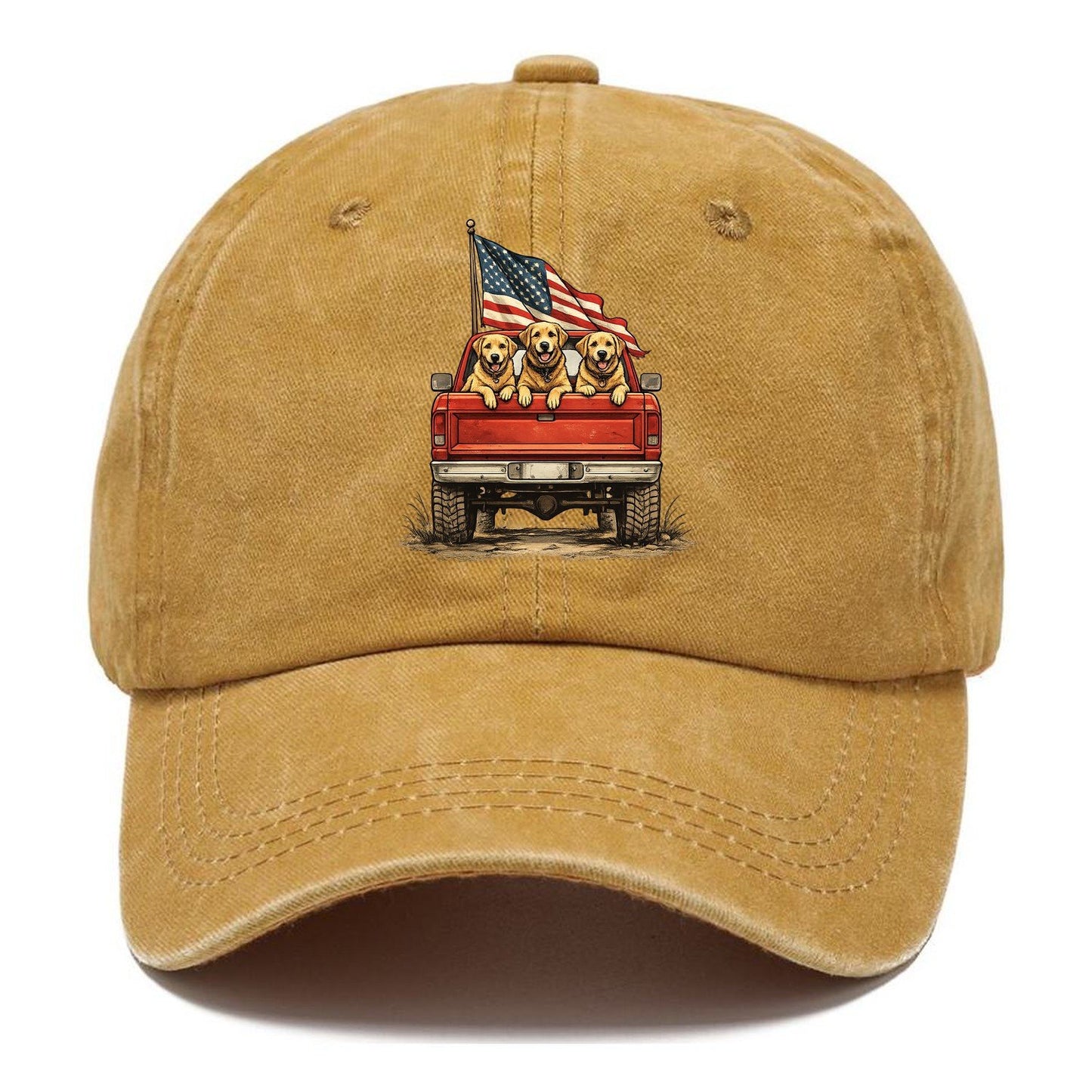 Golden Retriever Patriotic Truck Crew Classic Cap – Golden Harvest