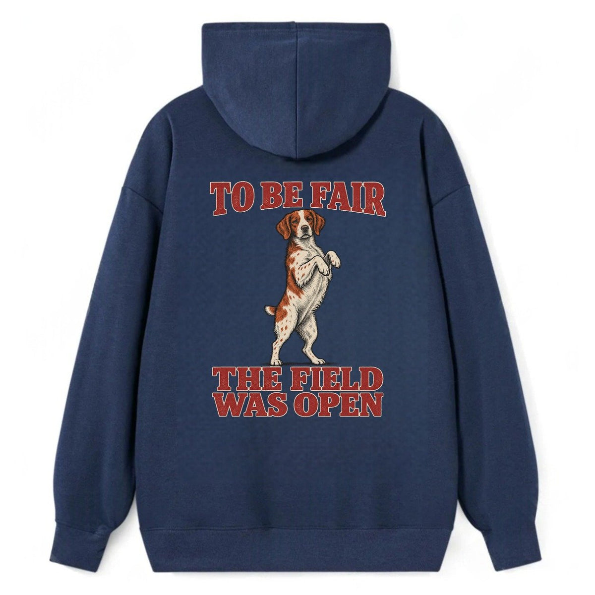 Brittany Dog Declarations Classic Pullover Hoodie – Navy
