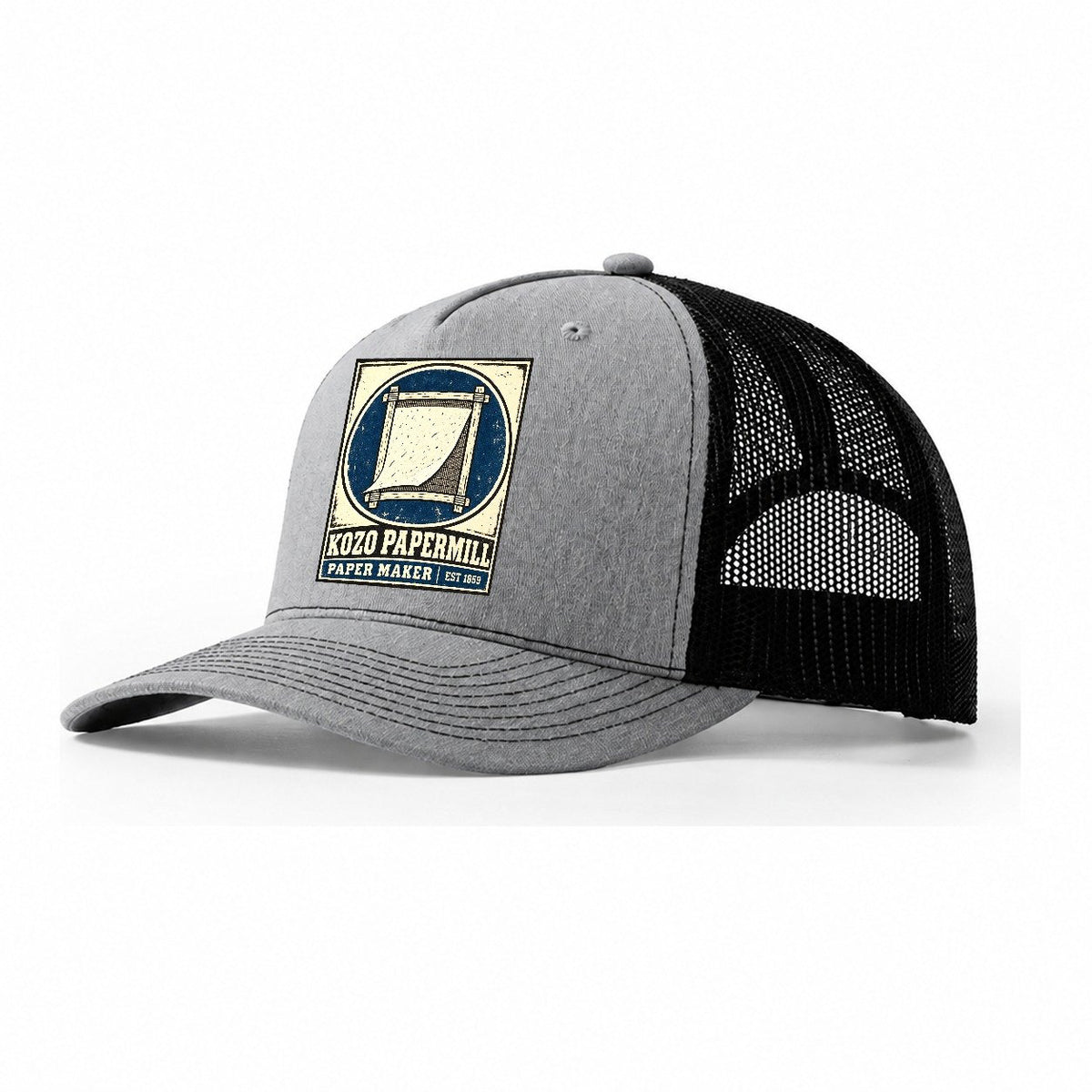 Kozo Paper Mill Noren Trade Co Trucker Hat – Sport Grey Black