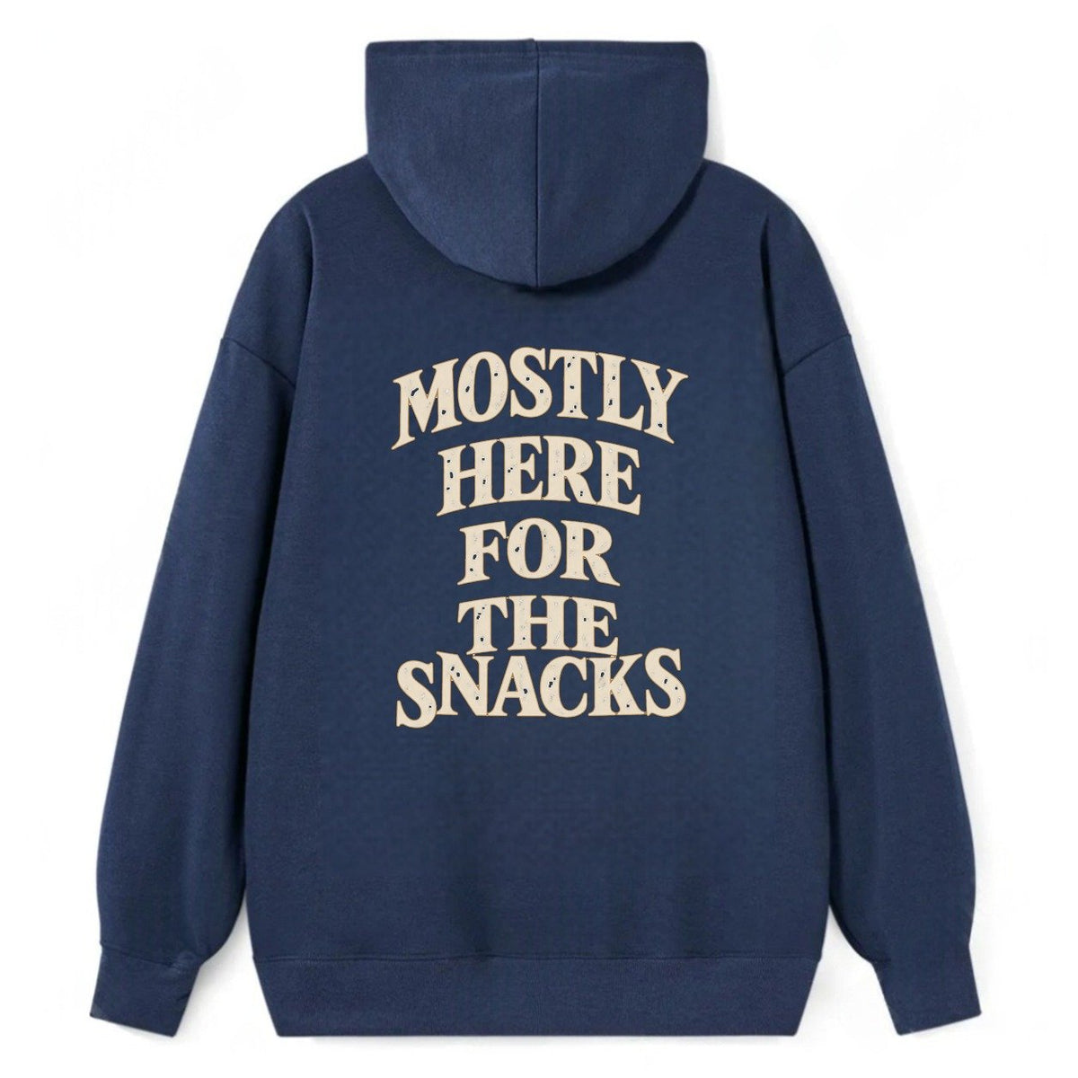Mostly Here For The Snacks Quiet Statements Classic Pullover Hoodie – Navy