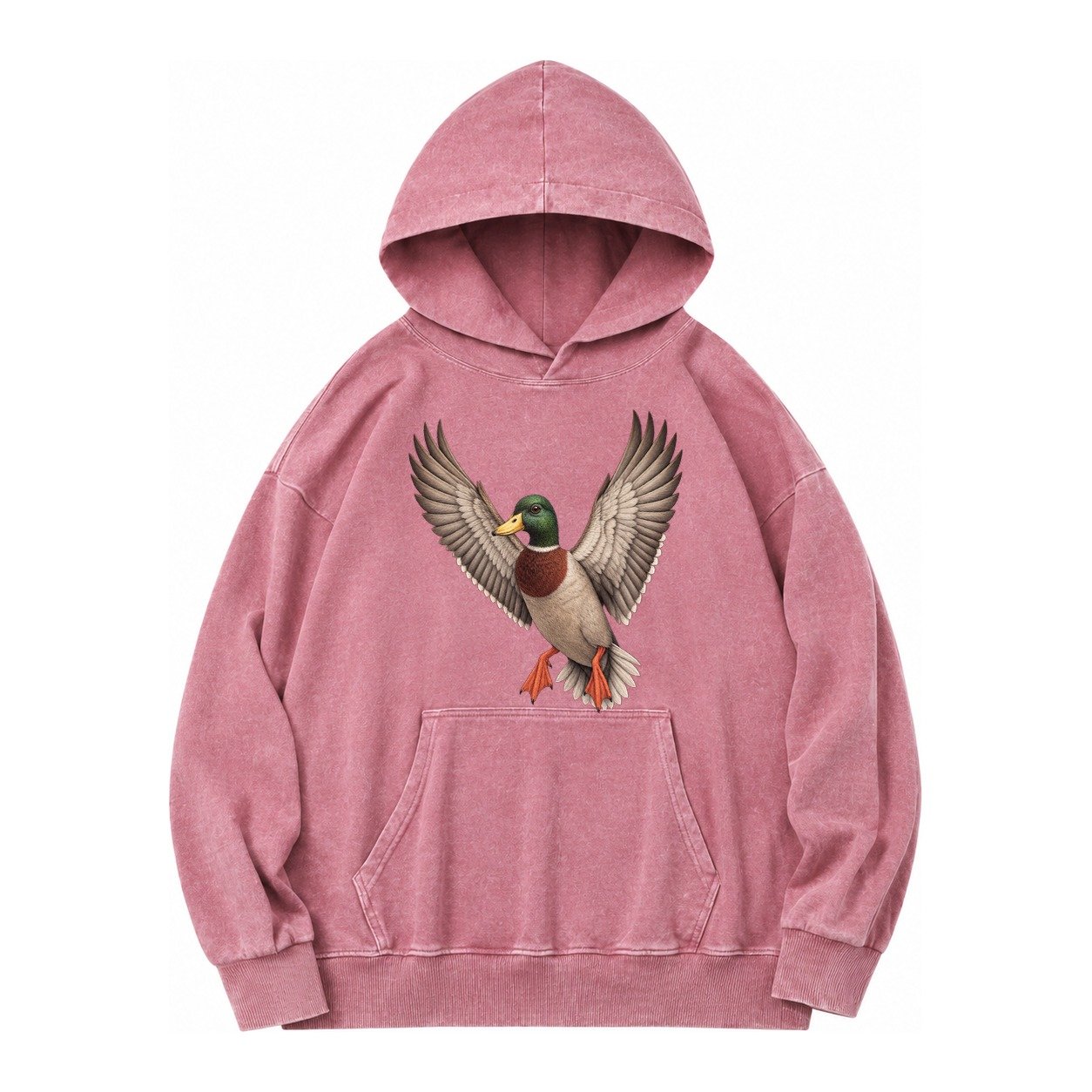 Mallard In Flight Vintage Washed Hoodie – Dusty Rose