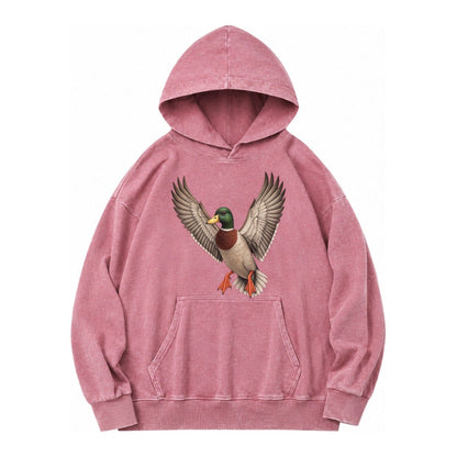 Mallard In Flight Vintage Washed Hoodie – Dusty Rose