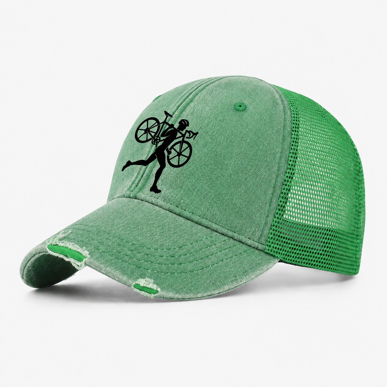 Cyclocross Mud Charger Cycling Life Washed Trucker Hat – Ink Green