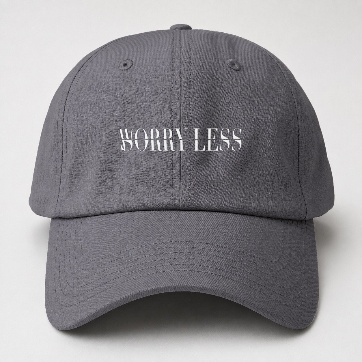Worry Less Sorry Less Split Feelings Baseball Cap – Grey