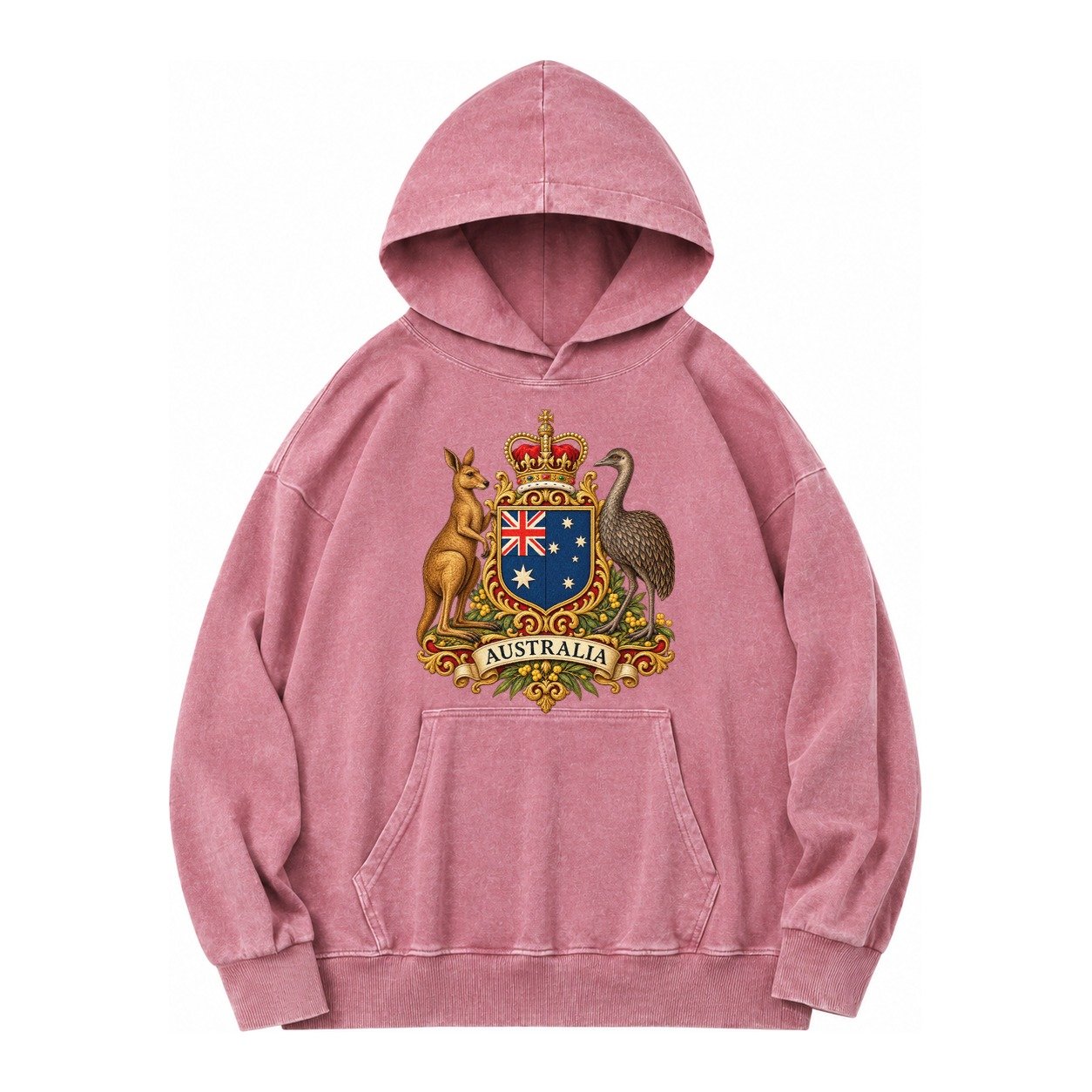 Heritage Coat Badge Vintage Washed Hoodie – Dusty Rose