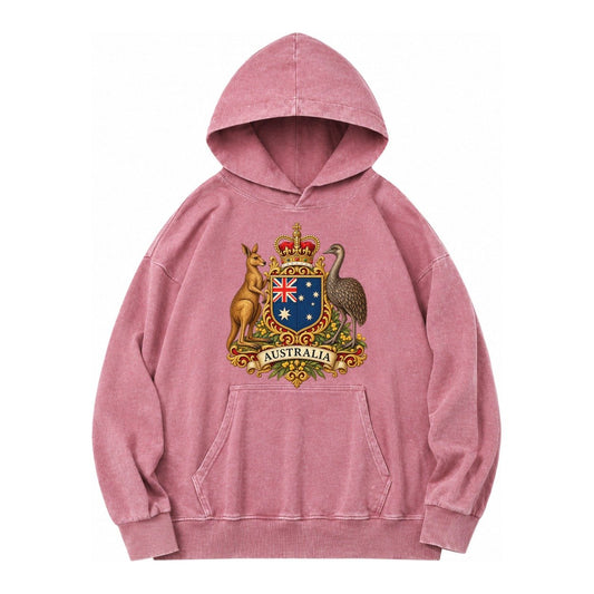 Heritage Coat Badge Vintage Washed Hoodie – Dusty Rose