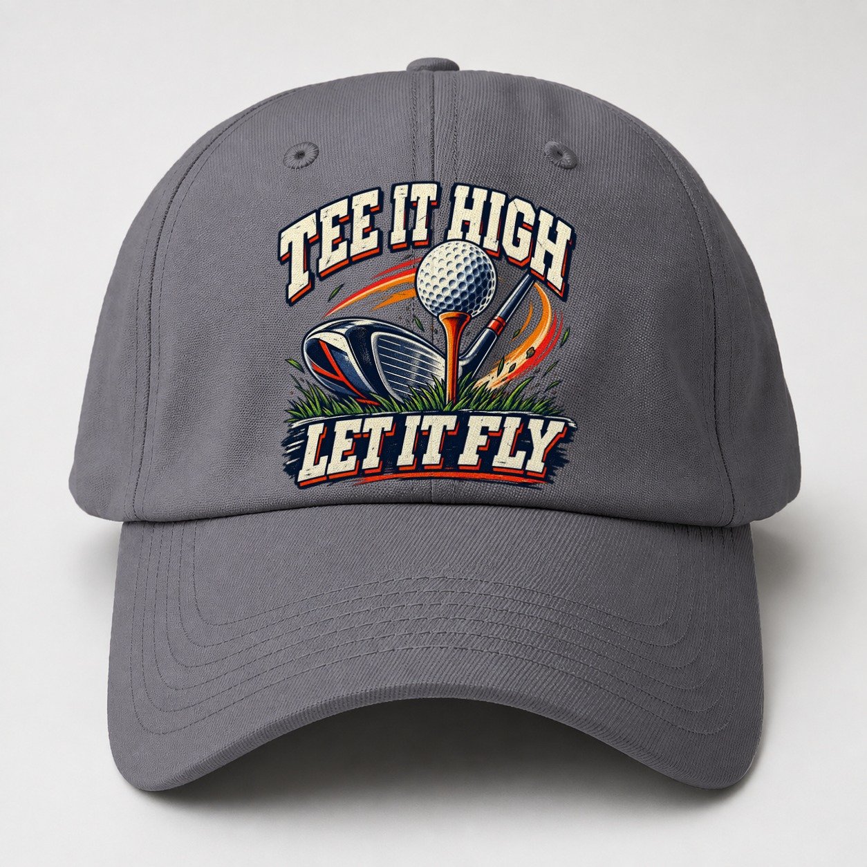 Tee It High Let It Fly Golf Life Baseball Cap – Grey