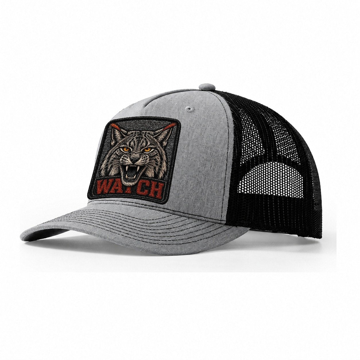 Lynx Watch Badge Trucker Hat – Sport Grey Black