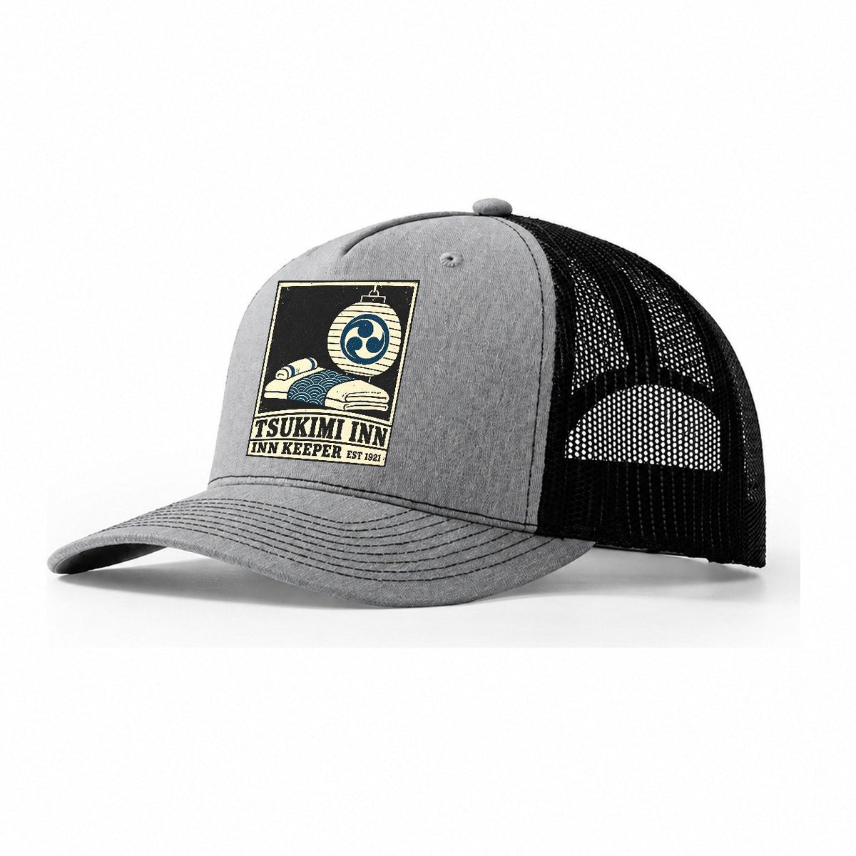 Tsukimi Inn Noren Trade Co Trucker Hat – Sport Grey Black