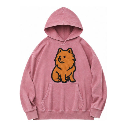 Pomeranian Orange Fluffy Charm Vintage Washed Hoodie – Dusty Rose