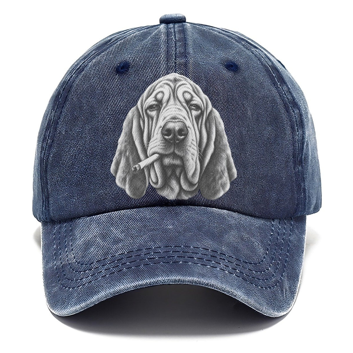 Bloodhound A Loosely Hand Rolled Cigarette Smoking Dogs Smoking Dogs Portraits Classic Cap – Twilight Navy