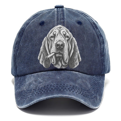 Bloodhound A Loosely Hand Rolled Cigarette Smoking Dogs Smoking Dogs Portraits Classic Cap – Twilight Navy