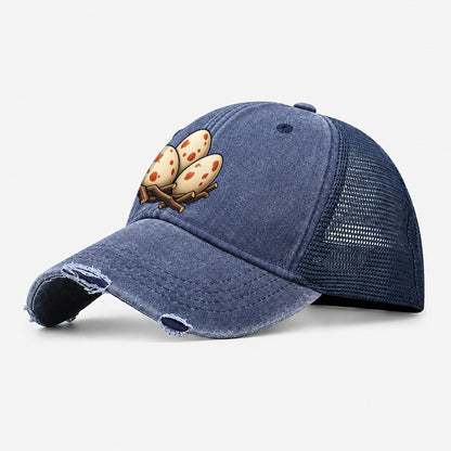 Nest Of Three Eggs Birdwatching Washed Trucker Hat – Navy