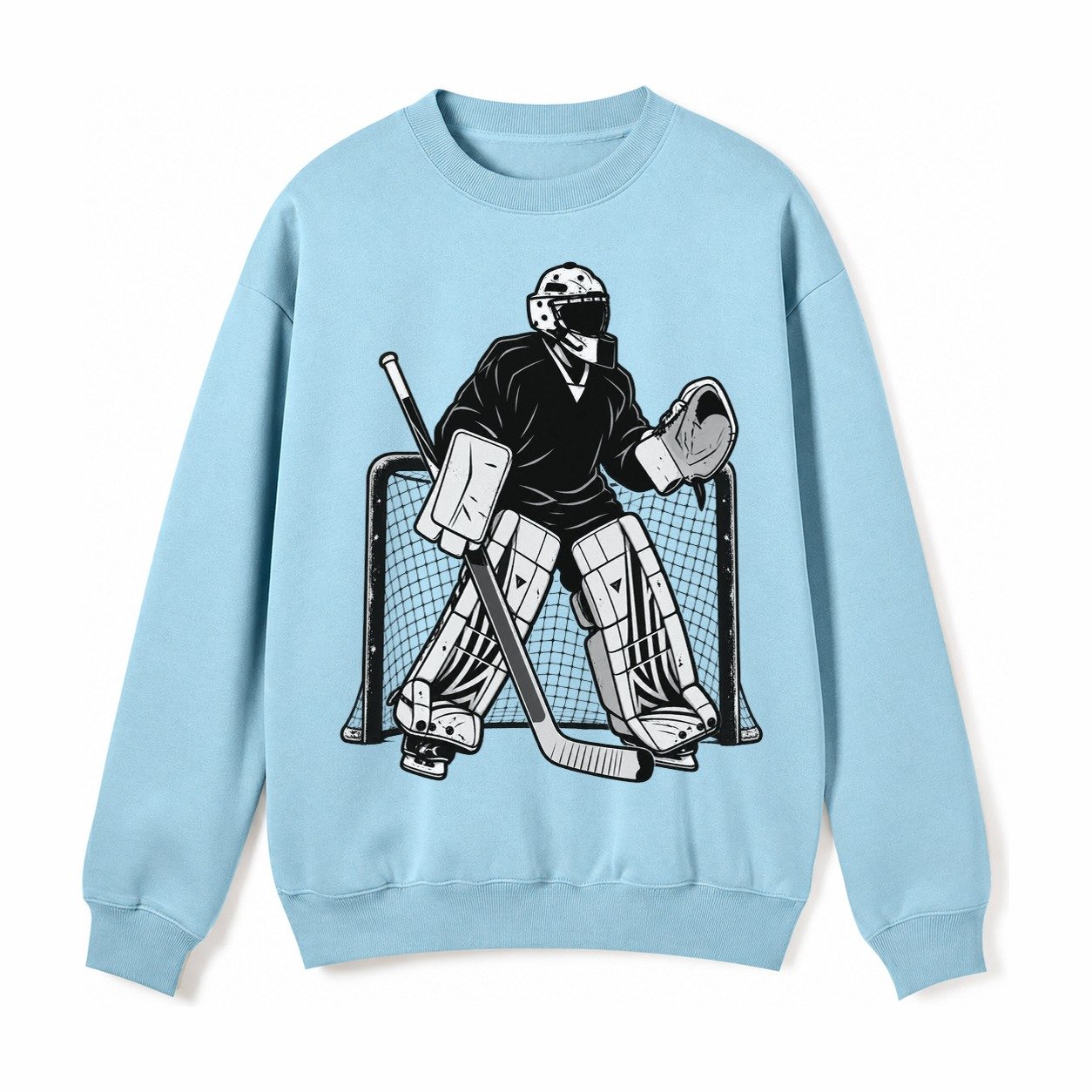 Hockey Goalie Fleece Sweatshirt – Light Blue