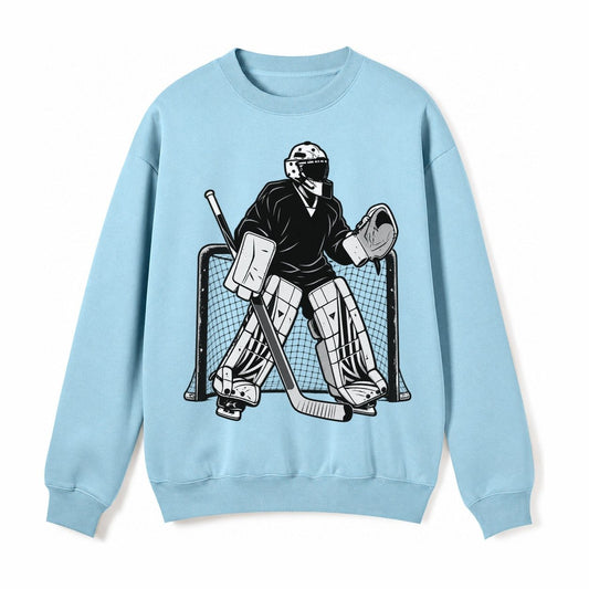 Hockey Goalie Fleece Sweatshirt – Light Blue
