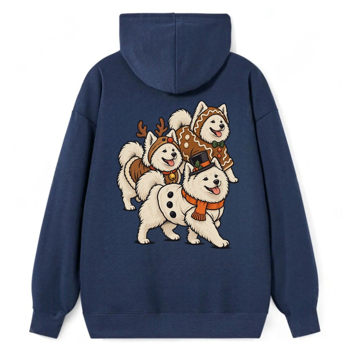 3 Samoyeds In Halloween Costumes Hdp 36 Parade Lineup Halloween Dog Parade Classic Pullover Hoodie – Navy