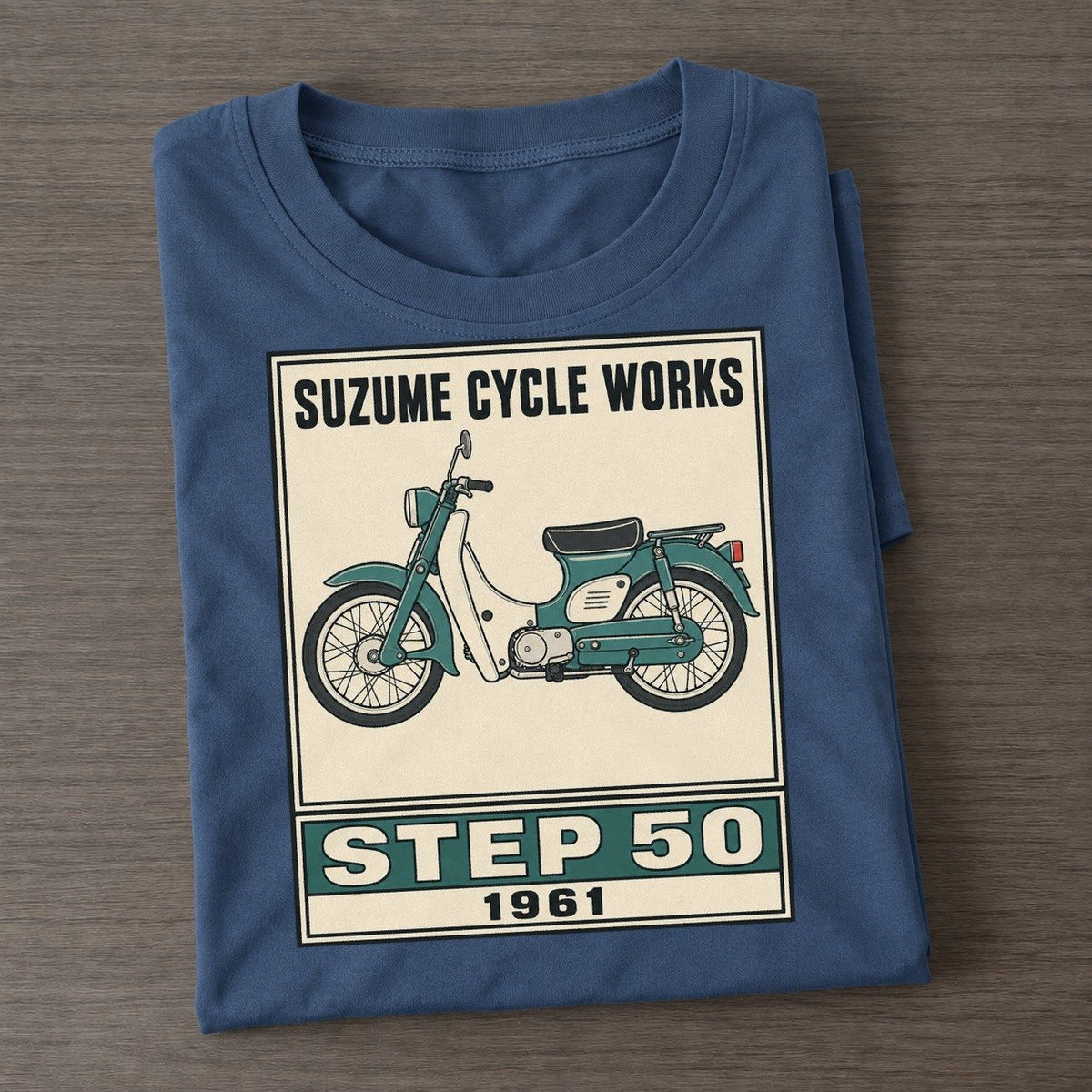 Suzume Step 50 Showa Speed Plates Classic T-shirt – Twilight Navy