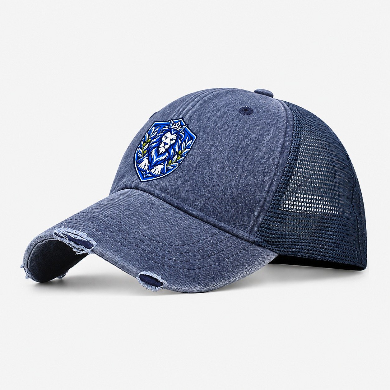 Israel Minimal Emblem Country Logos Washed Trucker Hat – Navy